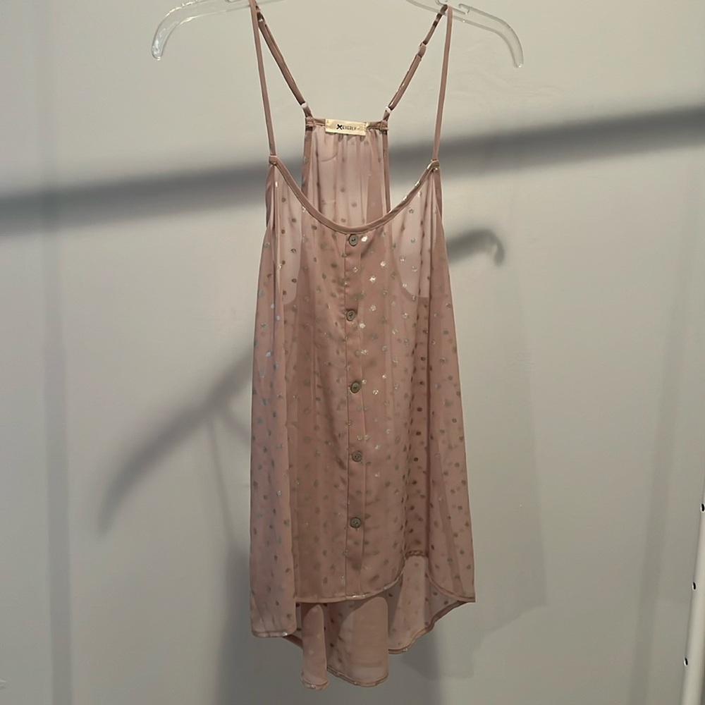 Polka dot blush pink top